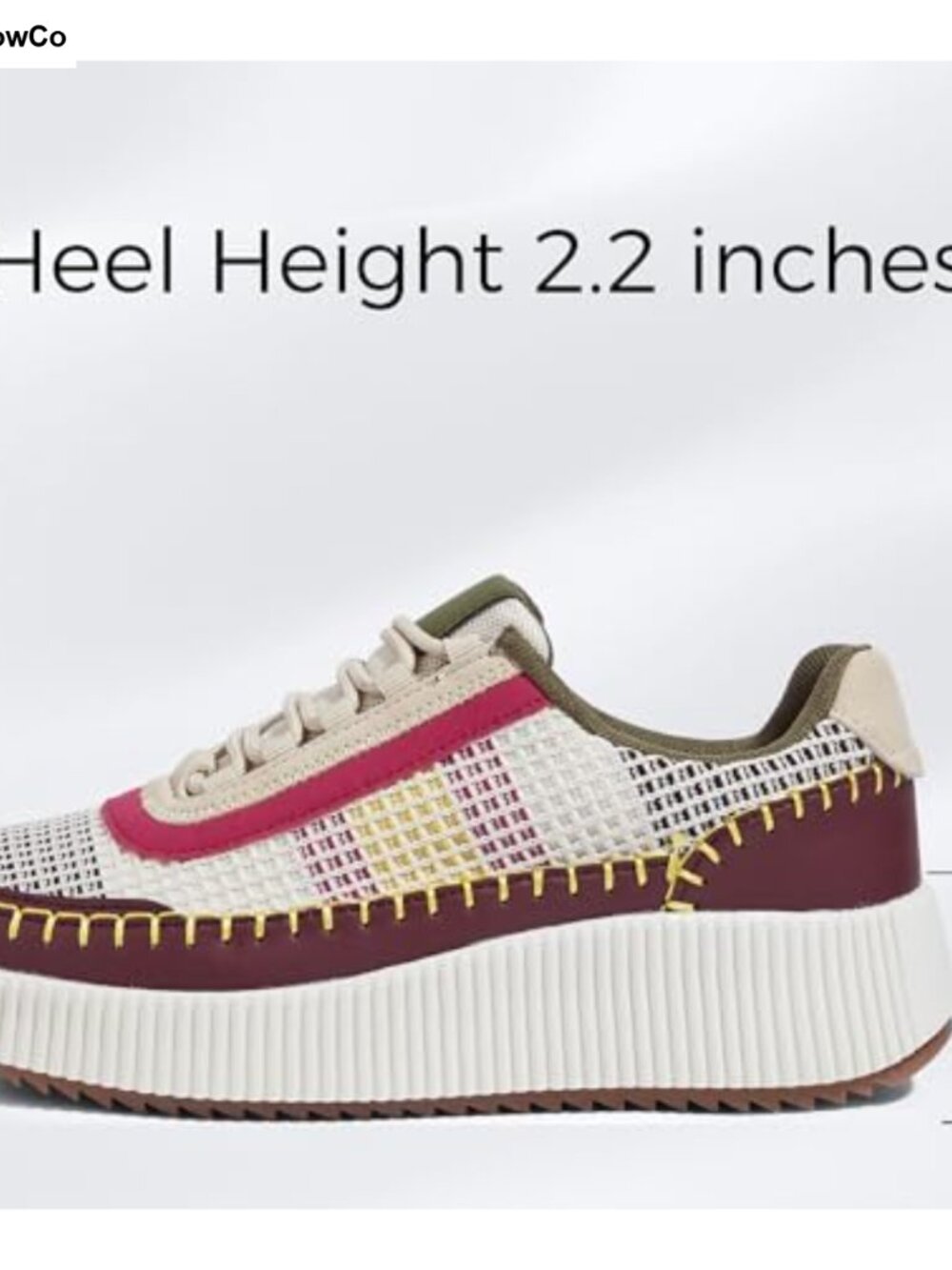 Woven Platform Sneakers Chunky Tennis Shoes Anti-Slip - Picture 3 of 6